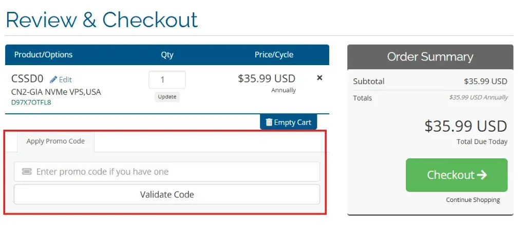 购物车页面，Apply Promo Code输入区域
